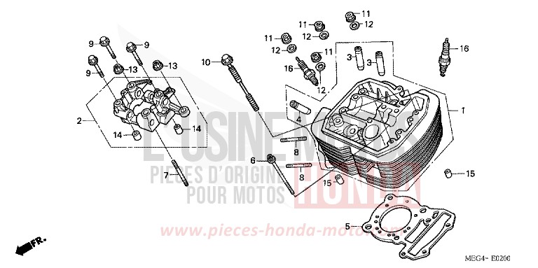 V. ZYLINDERKOPF von Shadow Aero CANDY BLAZE ORANGE (YR196BB) von 2006